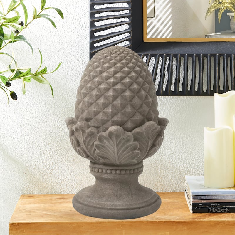 Glitzhome 16.5"H MGO Finish Artichoke Garden Statue Coastal Sculpture Indoor Outdoor