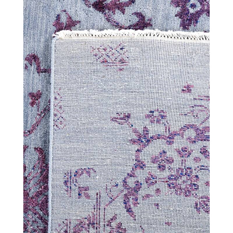 Ikat One-of-a-Kind Hand-Knotted Area Rug, Blue - 9' 1" x 12' 1"