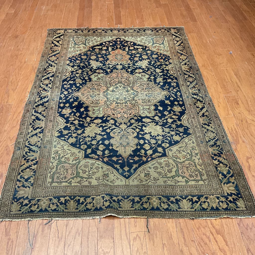 HERAT ORIENTAL Antique 1880s Farahan Wool Rug - 4'4" x 6'8"