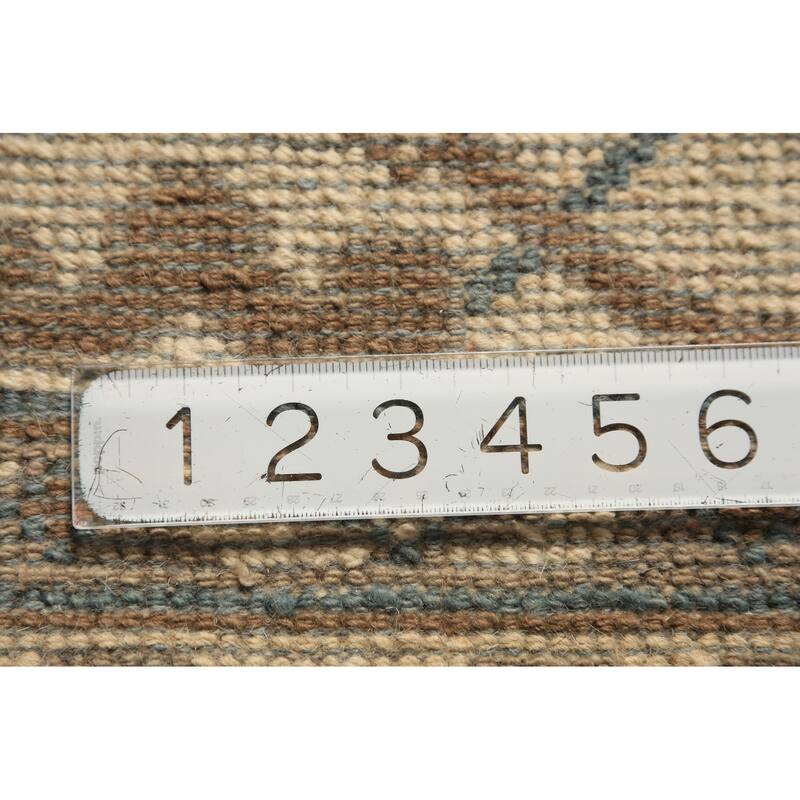 All-Over Blue & Ivory Oushak Indian Large Rug Hand-Knotted Wool Carpet - 13'1"x 20'7"
