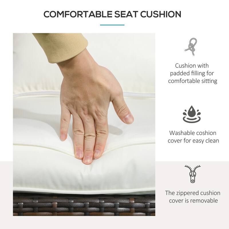 Patio Wicker Adirondack Chair with Soft Cushions, Tall Curved Backrest & Comfortable Armrests