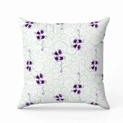 Orchid Artistry Indoor/Outdoor Reversible Throw Pillow Green and Violet