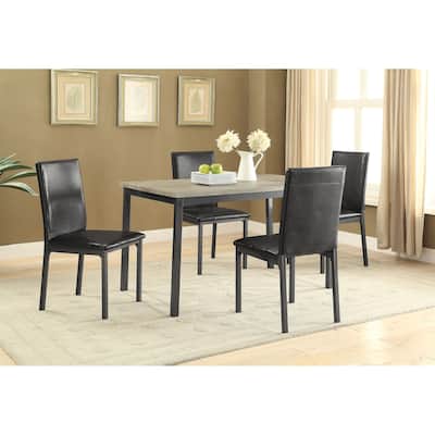 Garza 5-piece Black Rectangular Dining Table Set