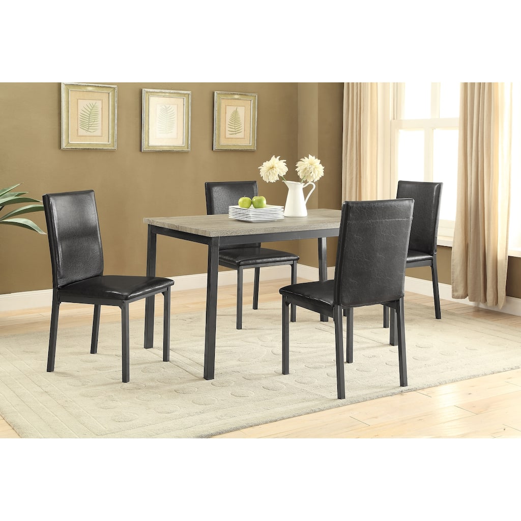 Garza 5-piece Black Rectangular Dining Table Set