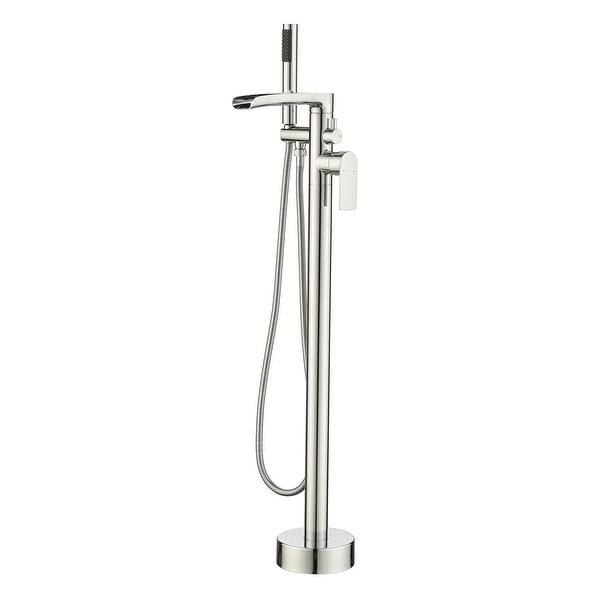 46 in. H x 11 in. W Single Handle Claw Foot Tub Faucet with Hand Shower in Brushed Nickel 46 in. H x 11 in. W Single Handle Claw Foot Tub Faucet with Hand Shower in Brushed Nickel