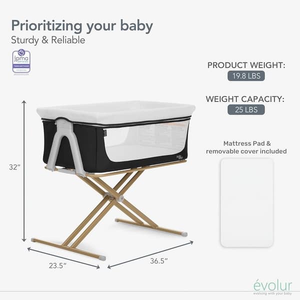 dimension image slide 1 of 3, Evolur Orabelle Bassinet