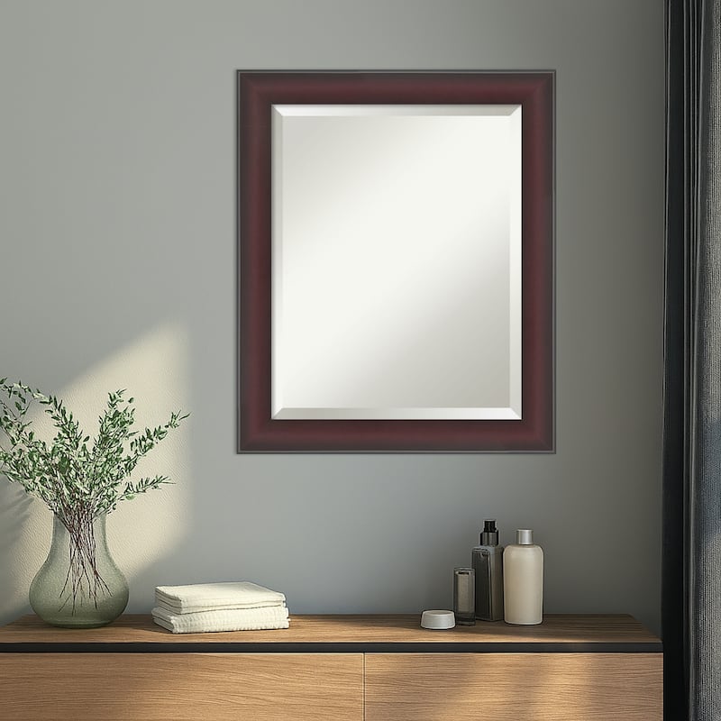 Grand Narrow Beveled Framed Wall Mirror