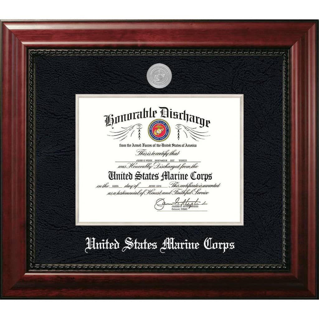 Patriot Frames Marine 8.5x11 Discharge Executive Frame with Silver Medallion