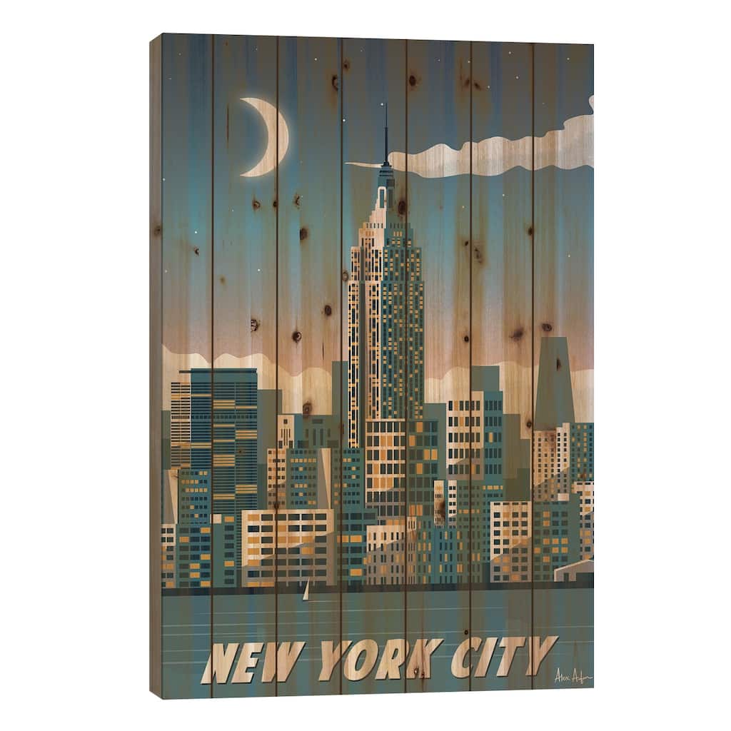 New York City Print On Wood by IdeaStorm Studios - Multi-Color