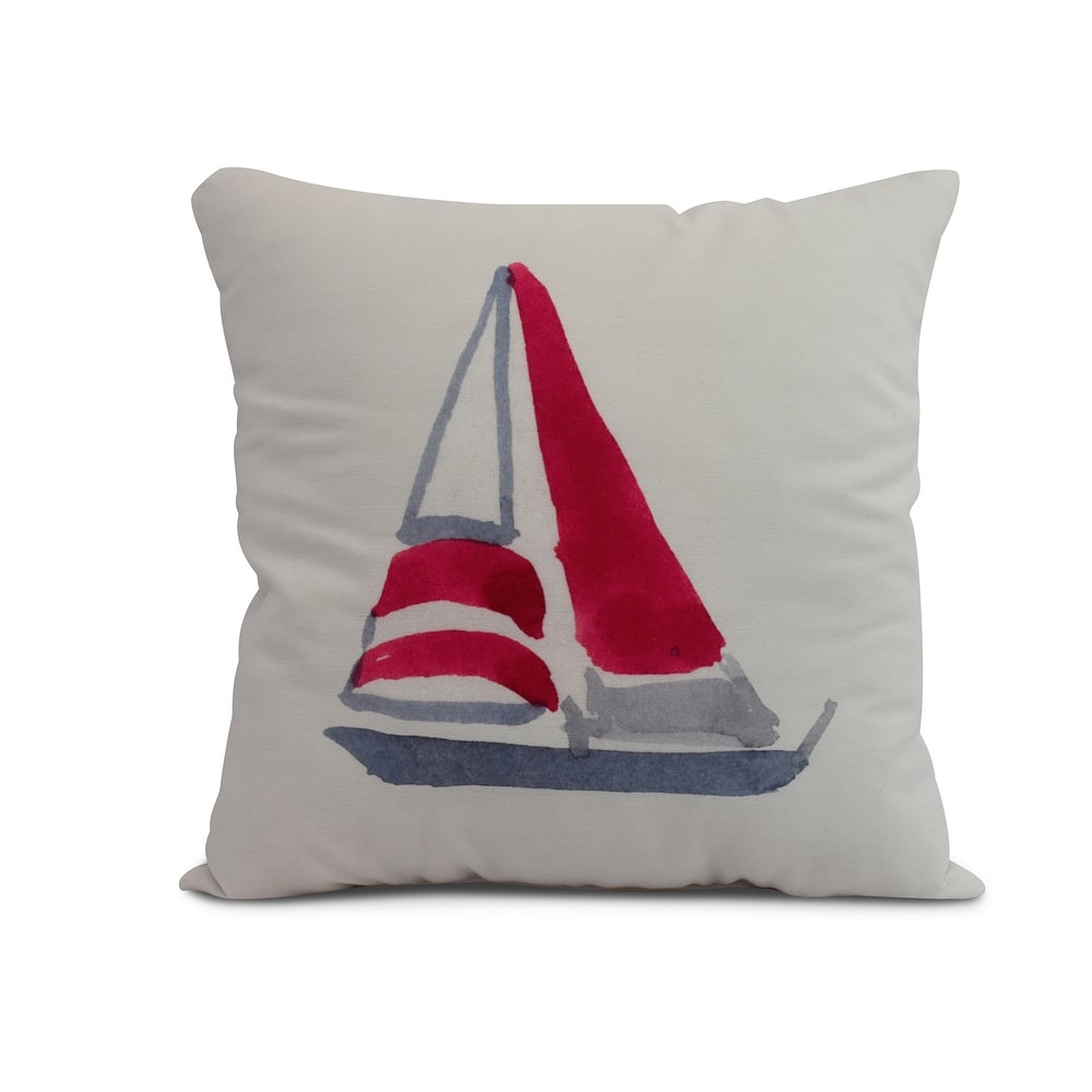 16 x 16 Inch Sail Away Geometric Print Outdoor Pillow