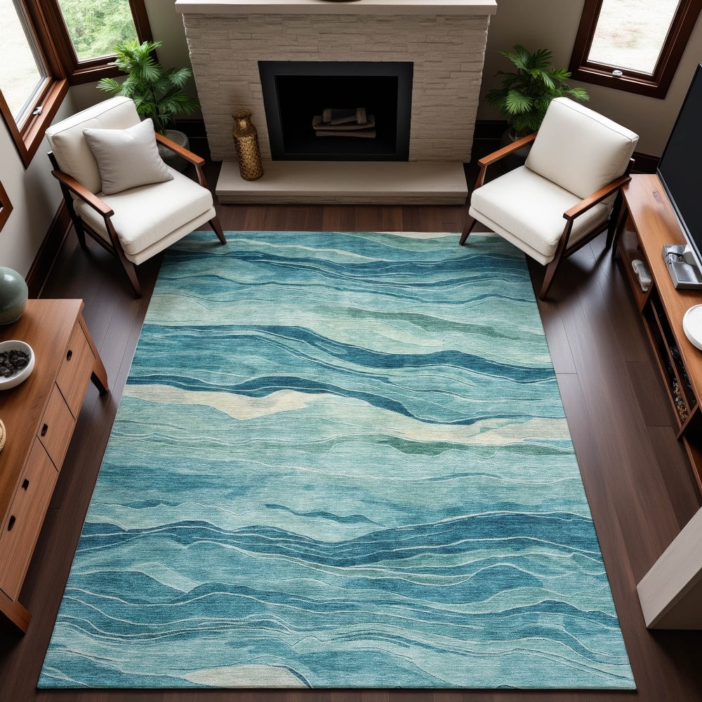 Premium Washable Super Soft Modern Waves Mayfield Rug