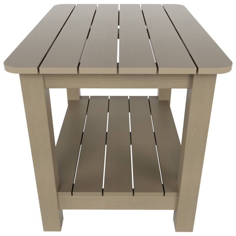 Vineyard HIPS Outdoor Eco-Friendly All Weather Seashell Rocking Adirondack Chair with Side Table (2-Piece Set)