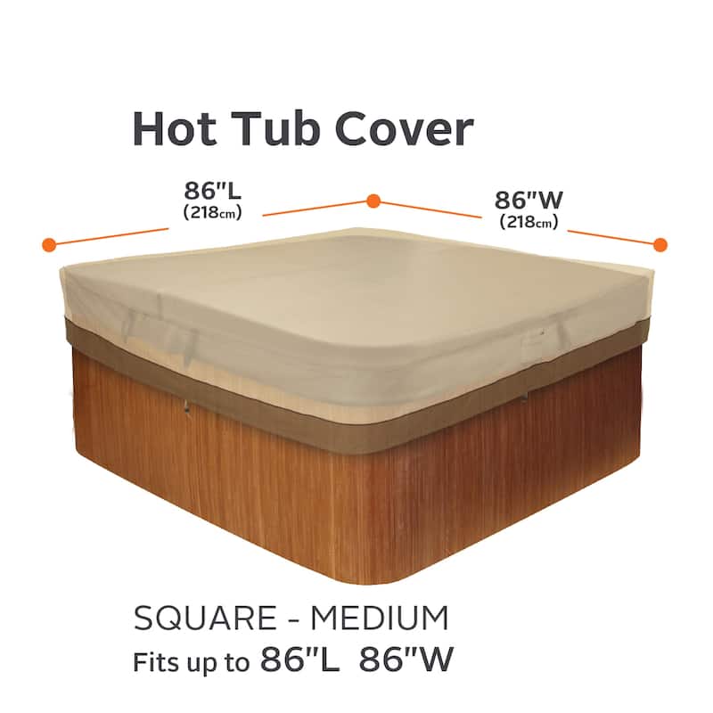 Classic Accessories Veranda Water-Resistant 86 Inch Square Hot Tub Cover
