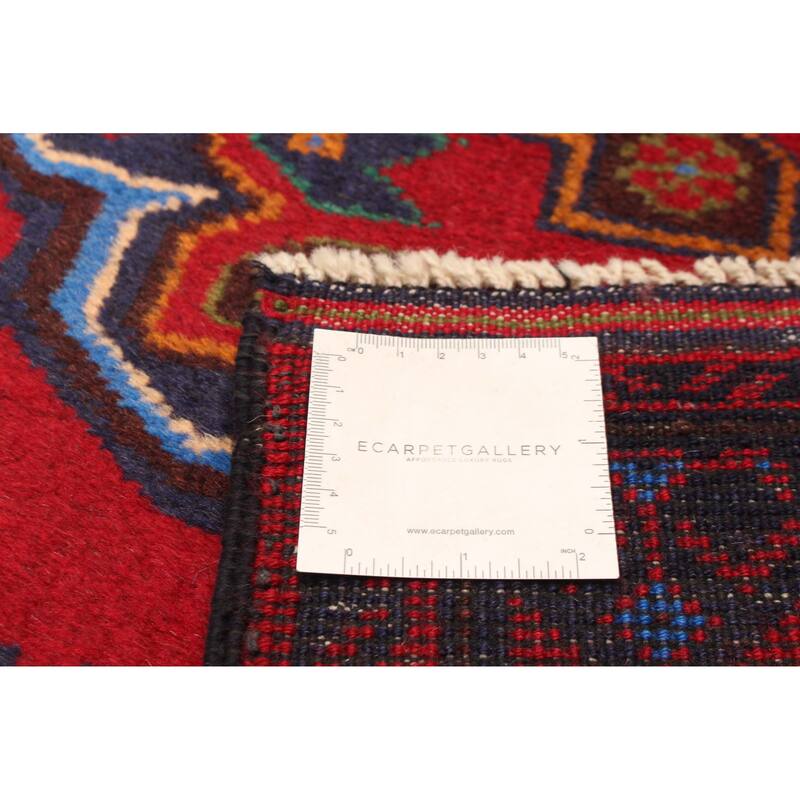 ECARPETGALLERY Hand-knotted Teimani Red Wool Rug - 3'9 x 9'0