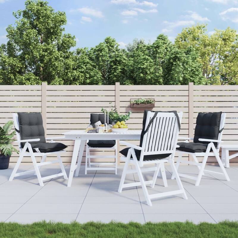 vidaXL Lowback Chair Cushion Set of 4 Anthracite - 19.7 x 39.4 x 2.8 in.