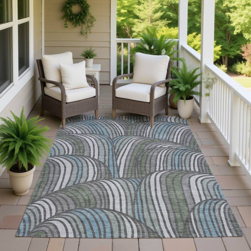 Machine Washable Indoor/ Outdoor Modern Parsons Chantille Rug