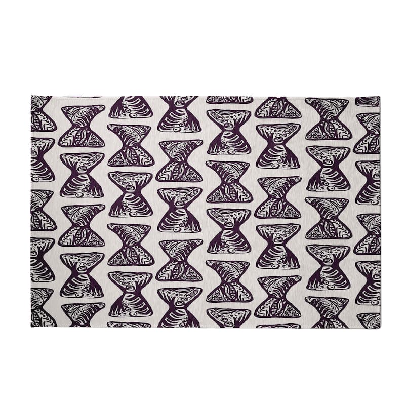 Bongo Rhythm Rug - 4' x 6' - Dark Purple
