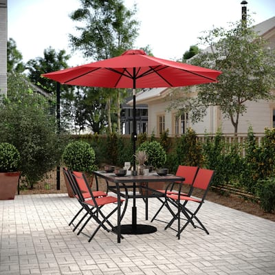 2 Pack Commercial Outdoor Flex Comfort Folding Chair with Metal Frame
