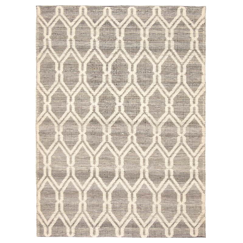 ECARPETGALLERY Braid weave Sienna Grey Wool Rug - 5'4 x 7'5 - Grey - 5'4 x 7'5