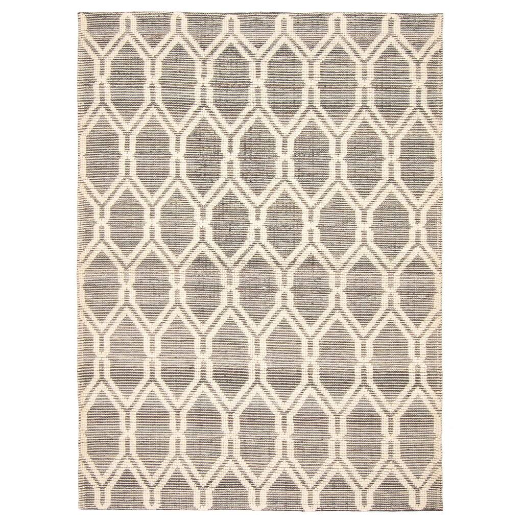 ECARPETGALLERY Braid weave Sienna Grey Wool Rug - 5'4 x 7'5
