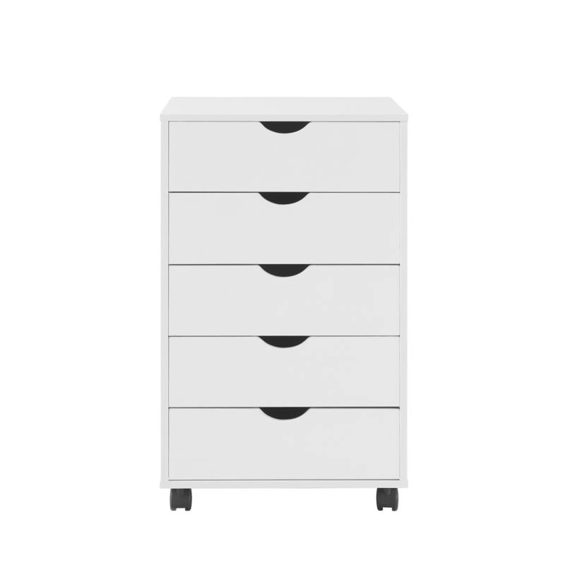 Sleek Modern Drawer Dresser Storage Cabinet with Grooved Drawer Pulls, Multipurpose Office File Storage Cabinet