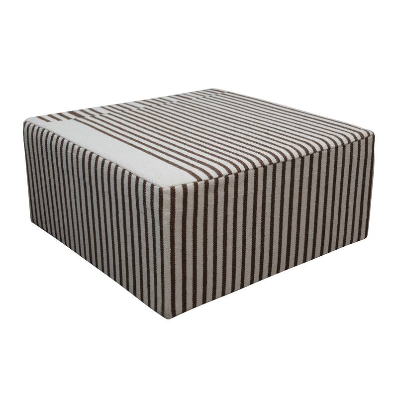 Wool Kilim Upholstered Coffee Table Ottoman