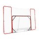 preview thumbnail 1 of 8, White-Red Steel Hockey Goal with Side Nets for Training and Outdoor Play