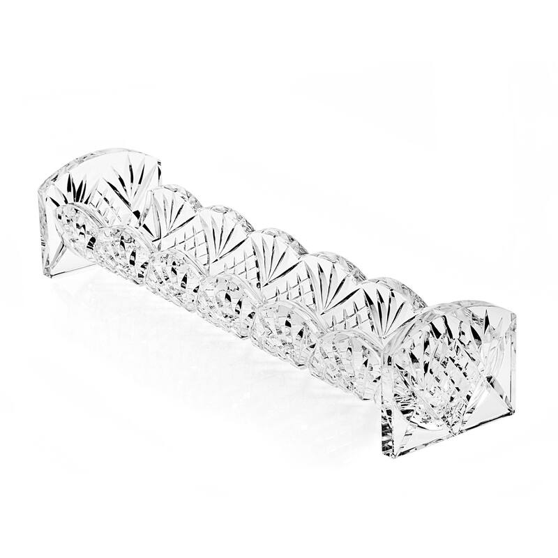 10" Rectangular Cut Crystal Cracker Tray