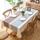 preview thumbnail 44 of 46, Enova Home 54"x 78" High Quality Rectangle Cotton and Linen Tablecloth with Tassels