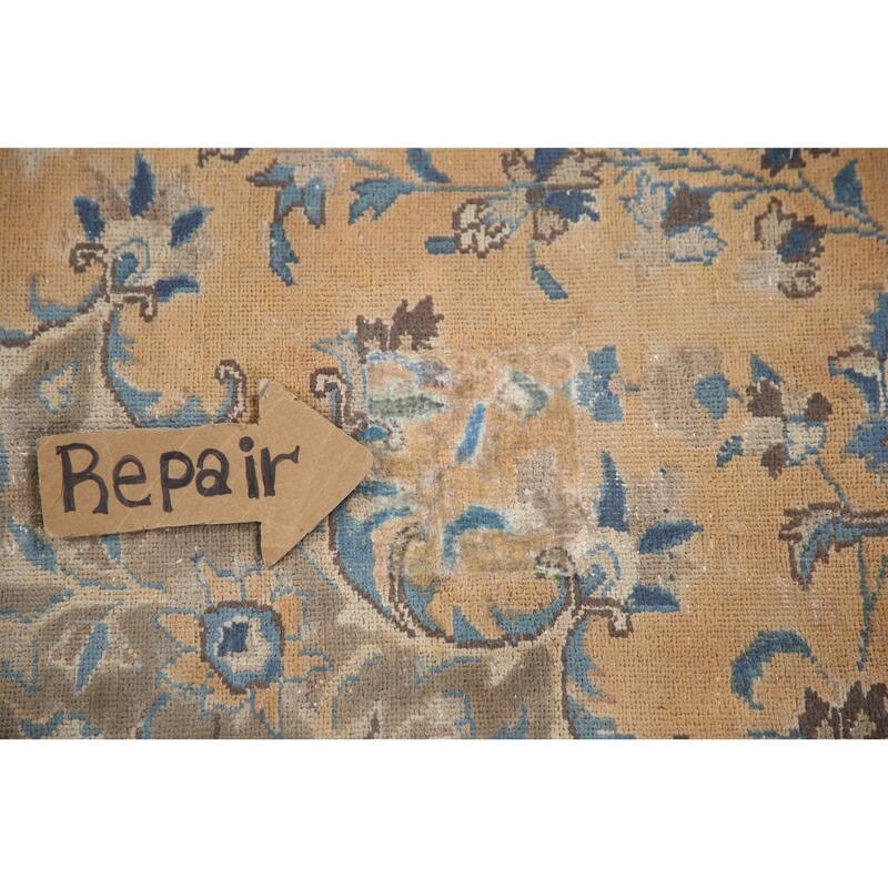 Hand Knotted Oriental 100% Wool Carpet Traditional Floral Oranges & Rust Mashad Area Rug - 11' 2'' X 8' 5''