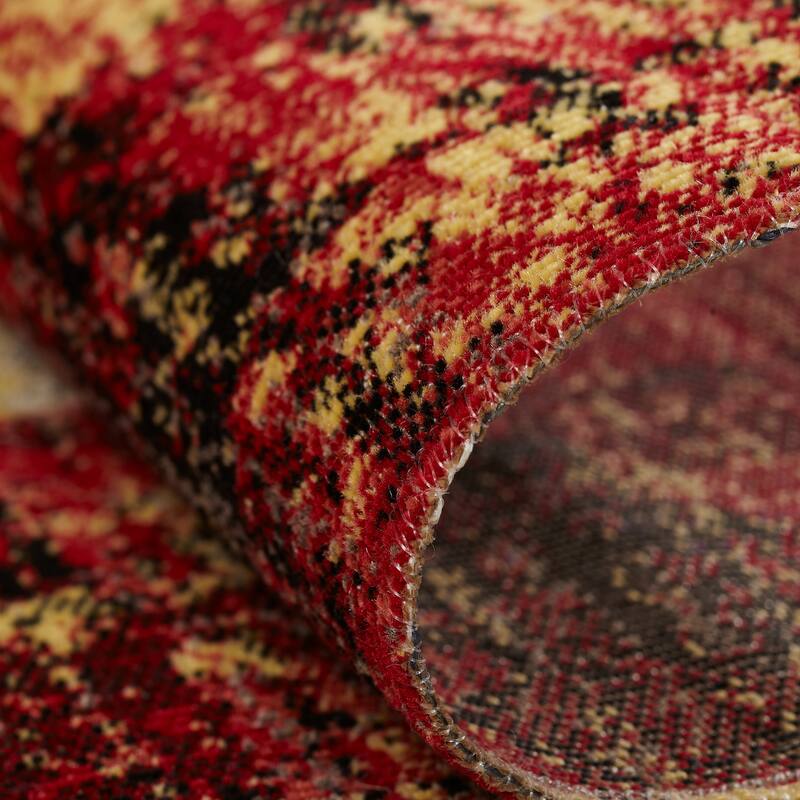Porch & Den Pomeroy Red/Gold Abstract Indoor/Outdoor Area Rug