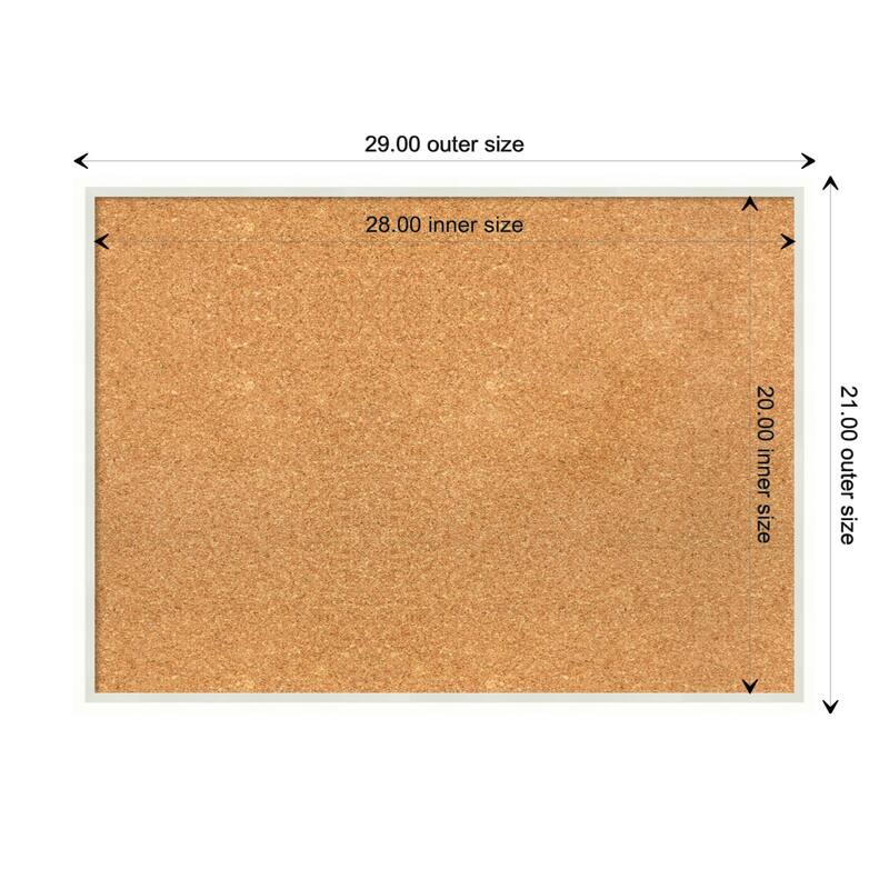 Lucie Wood Framed Natural Corkboard Bulletin Board - Lucie White - Board Size 28x20