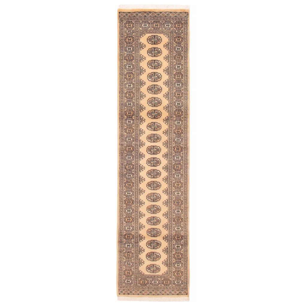 ECARPETGALLERY Hand-knotted Peshawar Bokhara Beige Wool Rug - 2'6 x 10'0