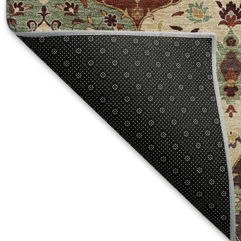 Machine Washable Indoor/ Outdoor Traditional Panel Chantille Rug