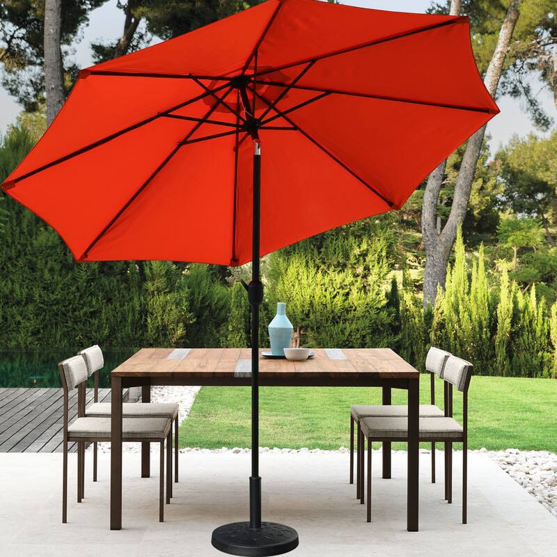 Davee 9 Ft Outdoor Patio Market Umbrella with Base - Orange