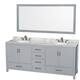 Option Gray / White Carrara Marble Top / Brushed Chrome