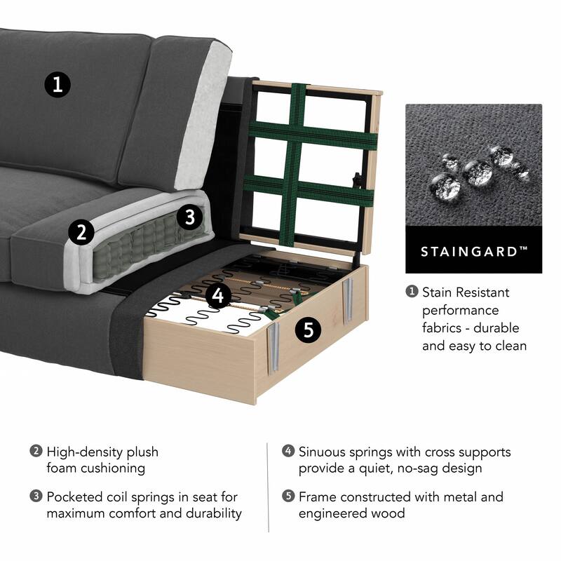 Bush Furniture Coventry Living Room Accent Chair with Ottoman Set