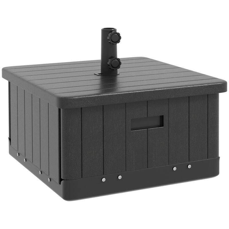 Outsunny 3-in-1 Outdoor Umbrella Base, Coffee End Table, Flower Box Planter with Drain Hole