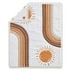 preview thumbnail 3 of 4, Rainbow Vintage Boho Sun Nursery Crib Bedding Set Pumpkin Orange Brown and White Bohemian Minimalist Gender Neutral Retro Arches