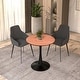 preview thumbnail 11 of 31, Bristol 27" Round Dining Table for 4 with Solid Wood Tabletop in Sleek Black Pedestal Base for Kitchen & Dining Room - 27.56"