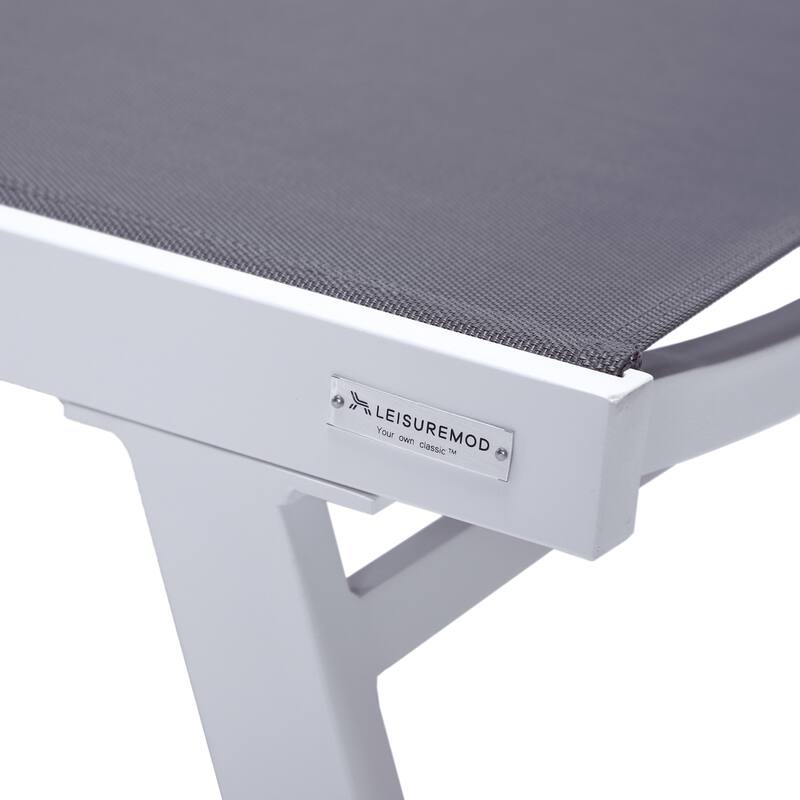 Marlin Rust-Resistant Aluminum Chaise Lounge - Adjustable 4-Position Outdoor Tanning Chair with Armrests