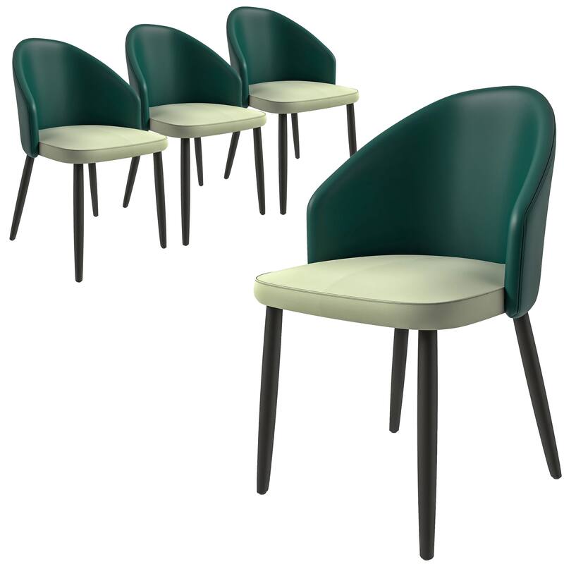 Upholstered Dining Chair in Leather/Fabric/Boucle with Wood Legs Set of 4 Paradiso Collection