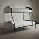 preview thumbnail 1 of 4, Furniture of America Orven Modern Black Metal Twin over Full Bunk Bed Beige