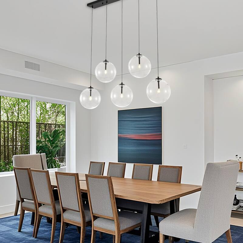 5 - Light Dimmable Kitchen Island Modern Linear Chandelier