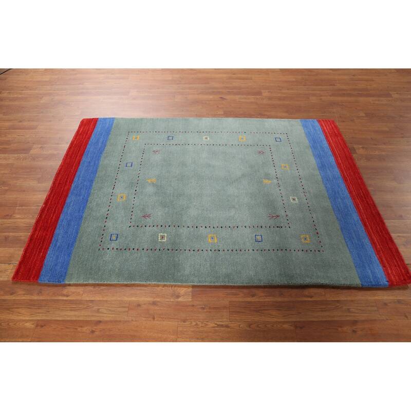 Gabbeh Oriental Accent Rug Hand-Knotted Wool Carpet - 3'11"x 5'8"