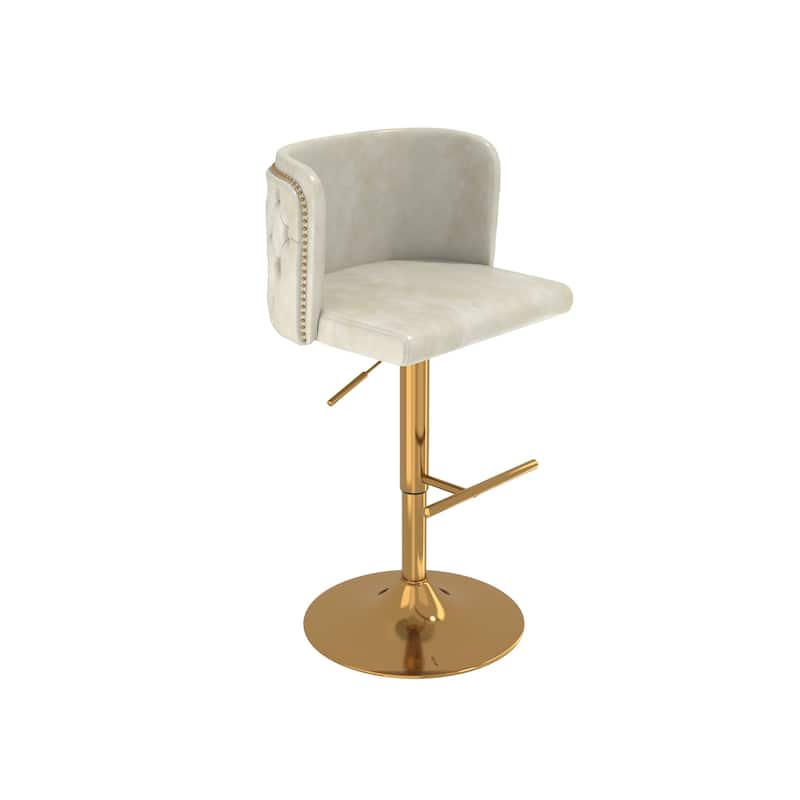 Swivel Bar Stools Set of 2, Modern PU Bar Stools with Backs - Counter Height
