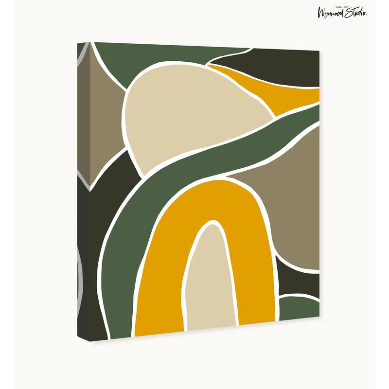 Wynwood Studio Canvas Abstract River Stream Abstract Yellow Modern & Contemporary Wall Art Canvas Print