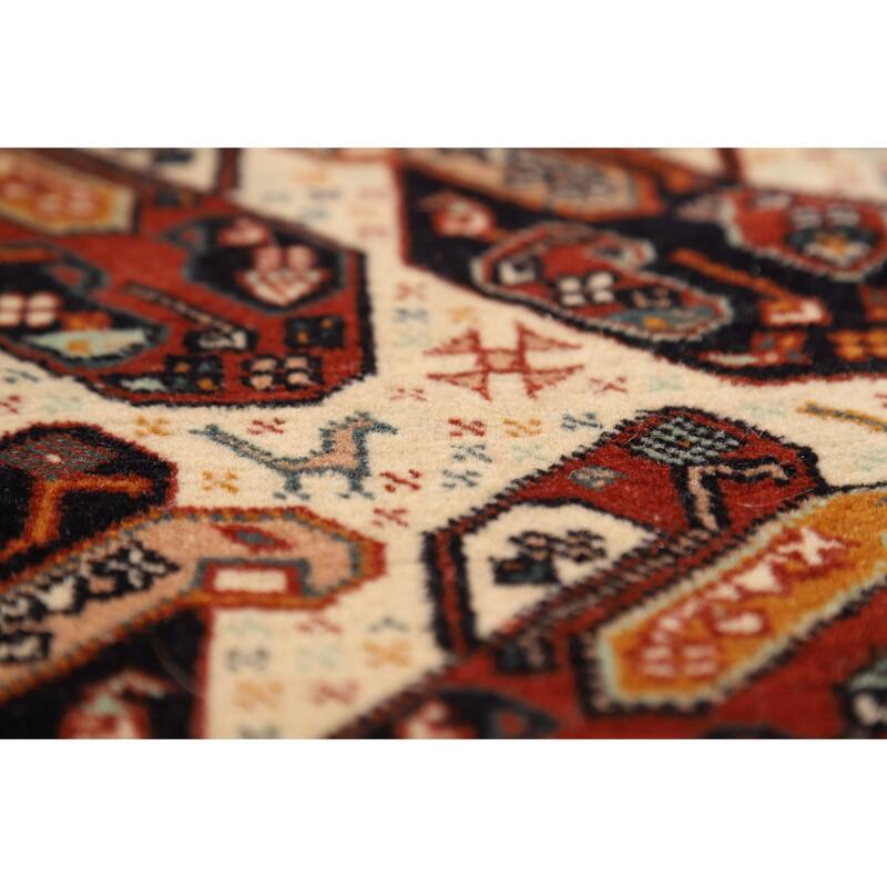 Vegetable Dye Qashqai Persian Runner Rug Handmade Wool Carpet - 2'5"x 14'5"