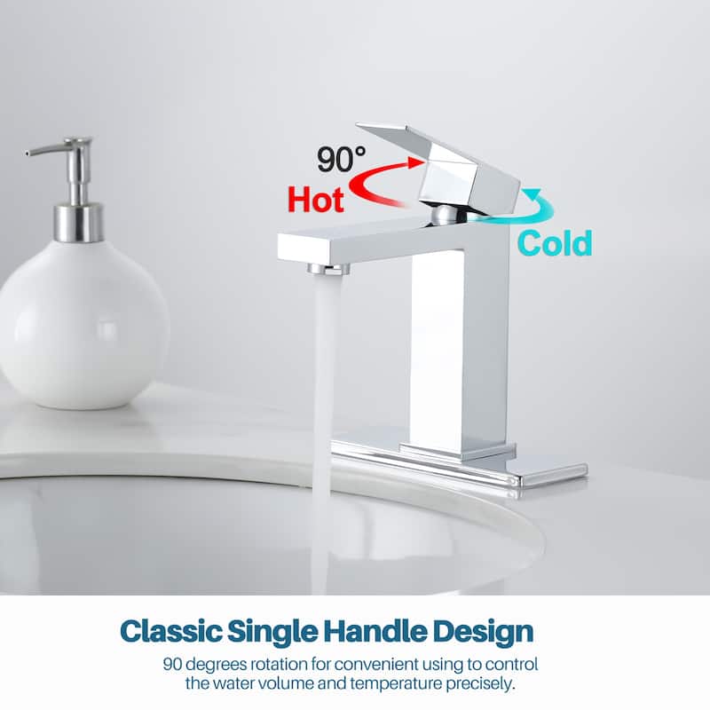 WOWOW 1.2 GPM Single Handle Bathroom Sink Faucet
