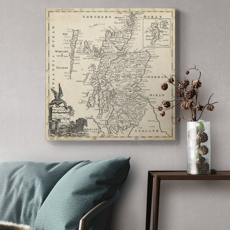 Map of Scotland -Premium Gallery Wrapped Canvas